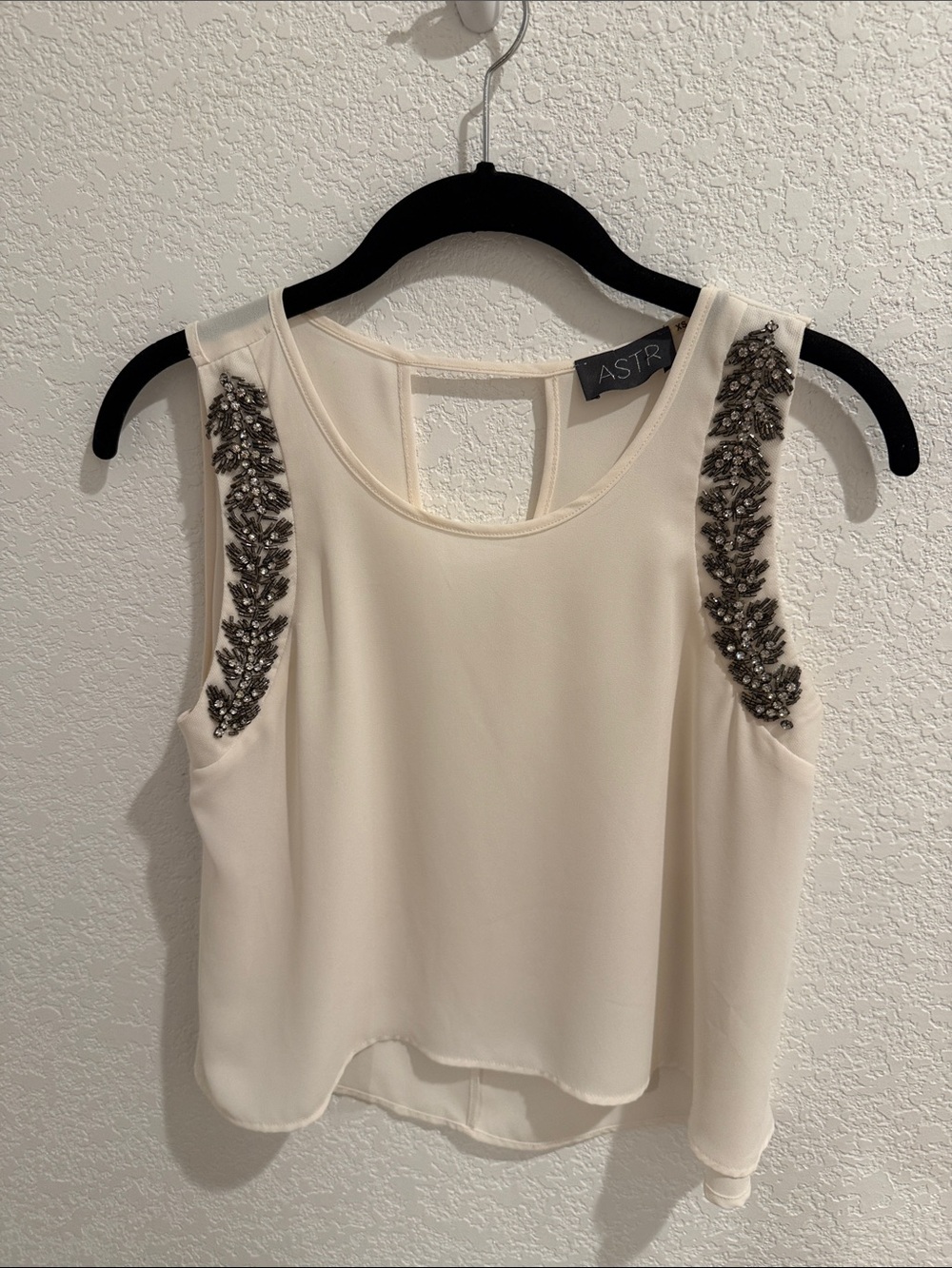 ASTR Cream Beaded Shoulder Camisole